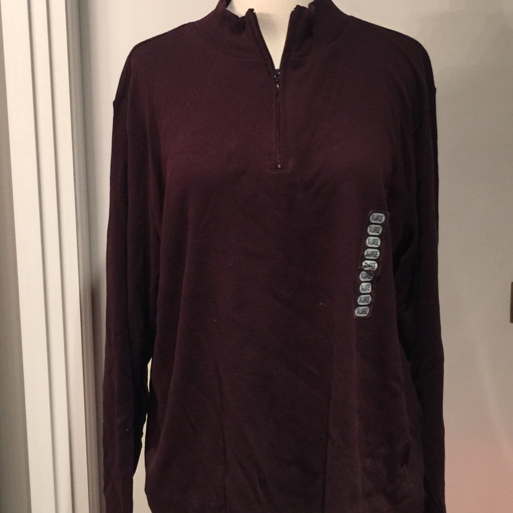 Liz Claiborne Brown 1/2 zip cotton sweater
